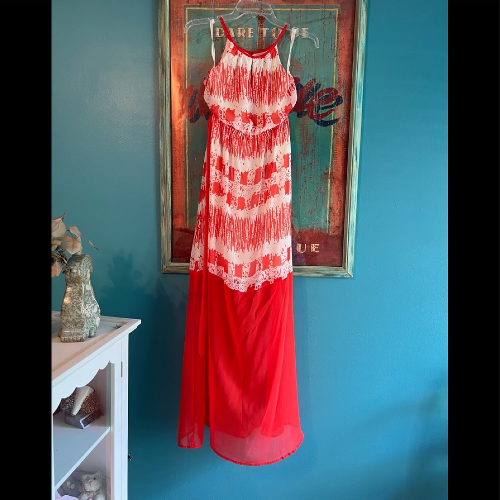 Women’s size S dress YA Los Angeles in tangerine and ivory new